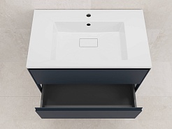 Style Line Тумба с раковиной Лима 80 Plus подвесная эмаль графит матовая – фотография-5